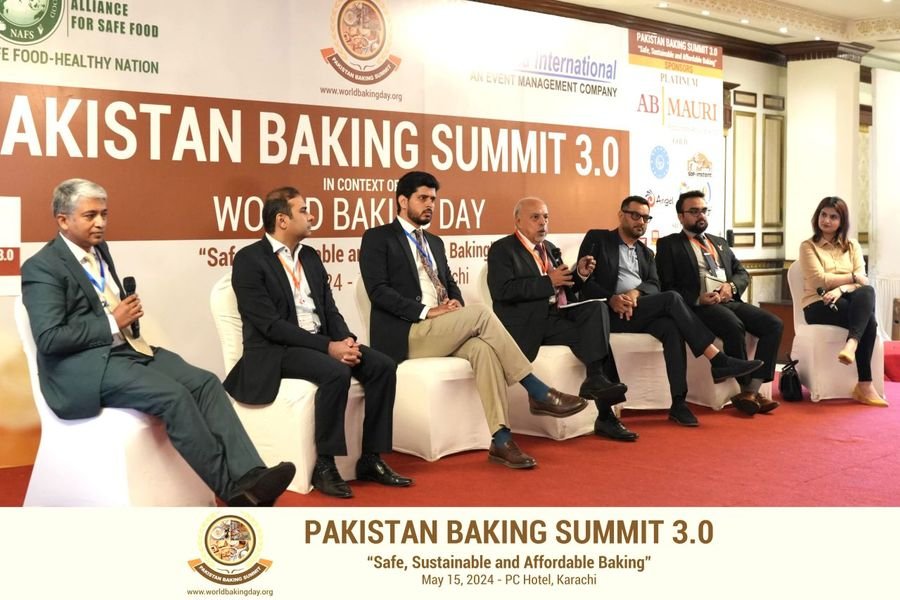 Panel at Pakistan Baking Summit 3.0, PC Hotel Karachi, 15 May 2024, with Taha Rauf among the panellists