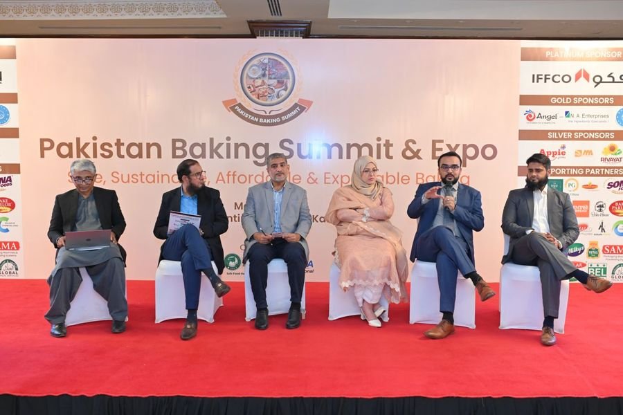 Taha Rauf speaking on the panel at the Pakistan Baking Summit & Expo, Karachi